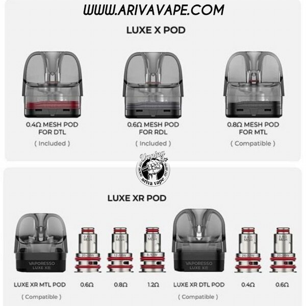  کارتریج ویپرسو لوکس ایکس آر، ایکس آر مکس، ایکس آر پرو _ VAPORESSO LUXE X, XR, XR PRO, XR MAX CARTRIDGES 