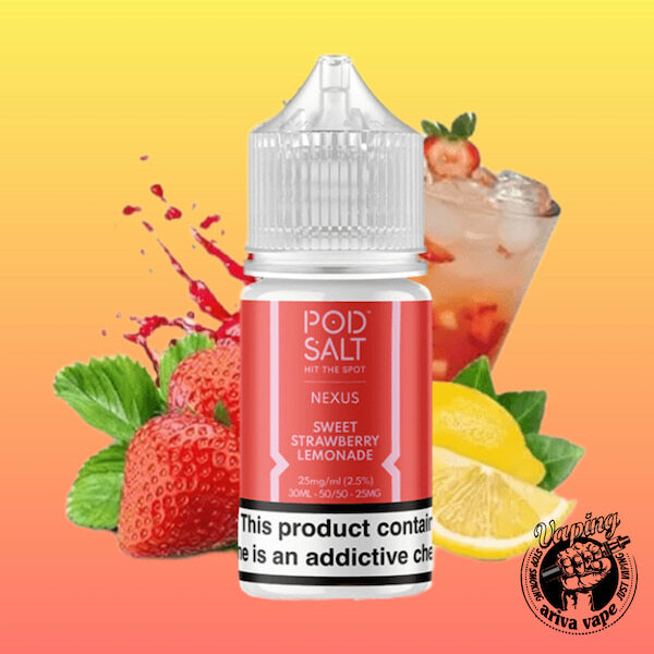  سالت توت فرنگی شیرین لیموناد نکسوز پادسالت _ PODSALT SWEET STRAWBERRY LEMONADE NEXUS SALT 